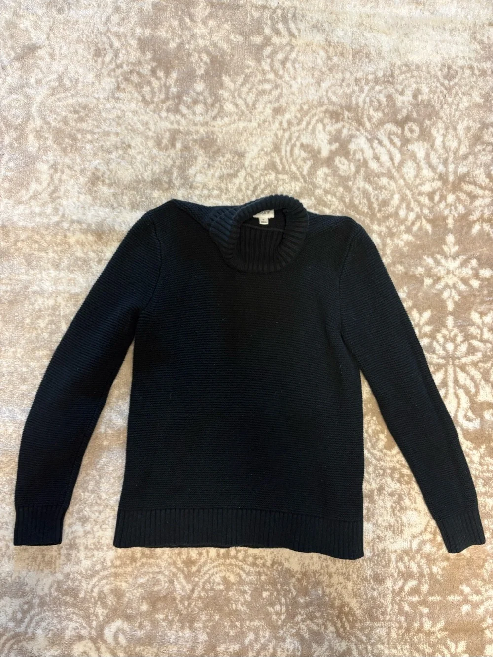 J. Crew Black Ribbed Turtleneck Sweater